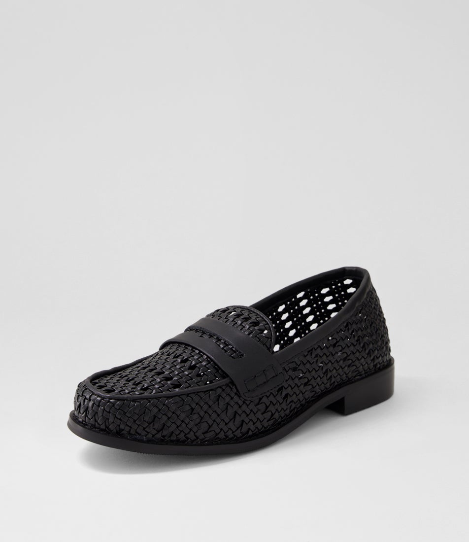 Harlow Loafer Black Woven Fabric Loafers