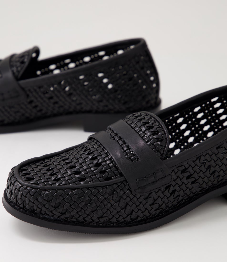 Harlow Loafer Black Woven Fabric Loafers