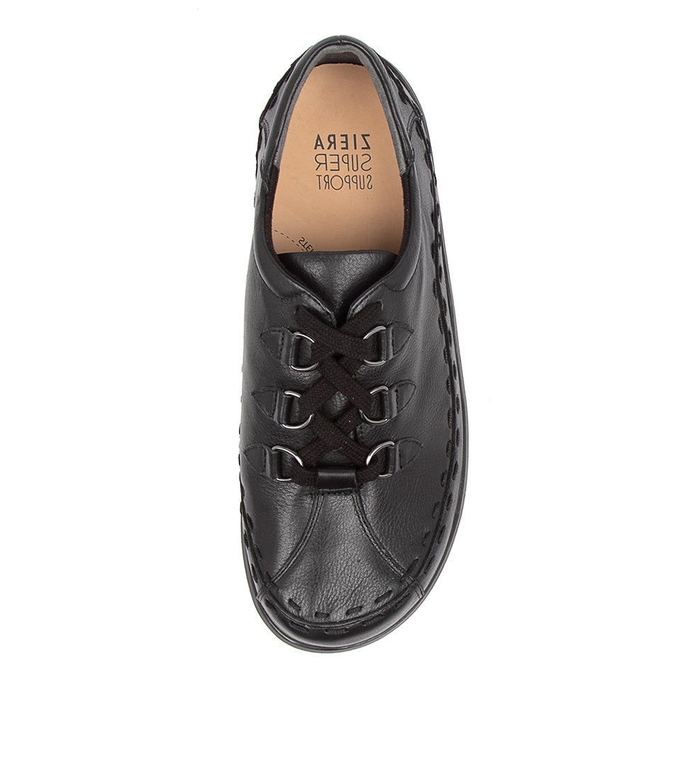 Allsorts Xw Black Leather Lace Up Flats