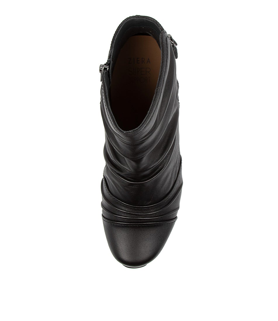 Camryn Xw Black Leather Ankle Boots