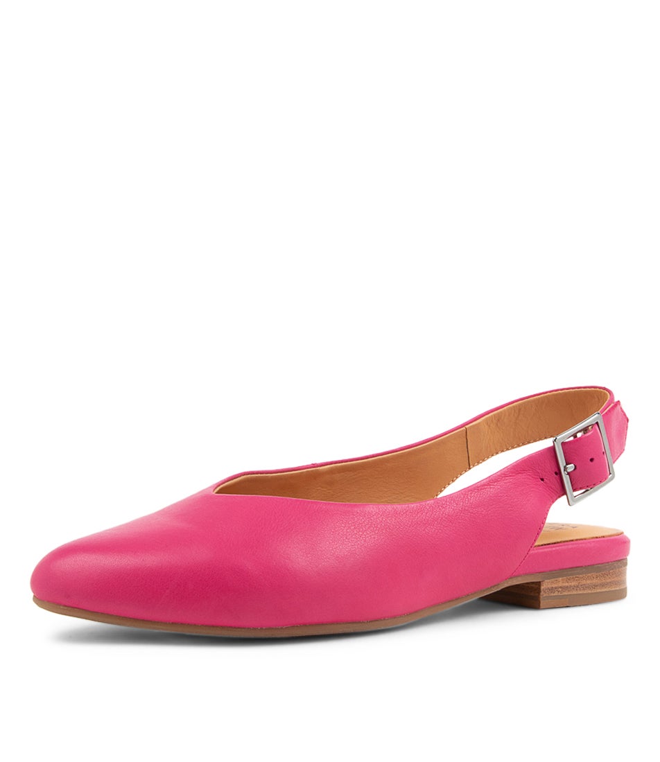 Lisa W Fuchsia Leather Flat Shoes