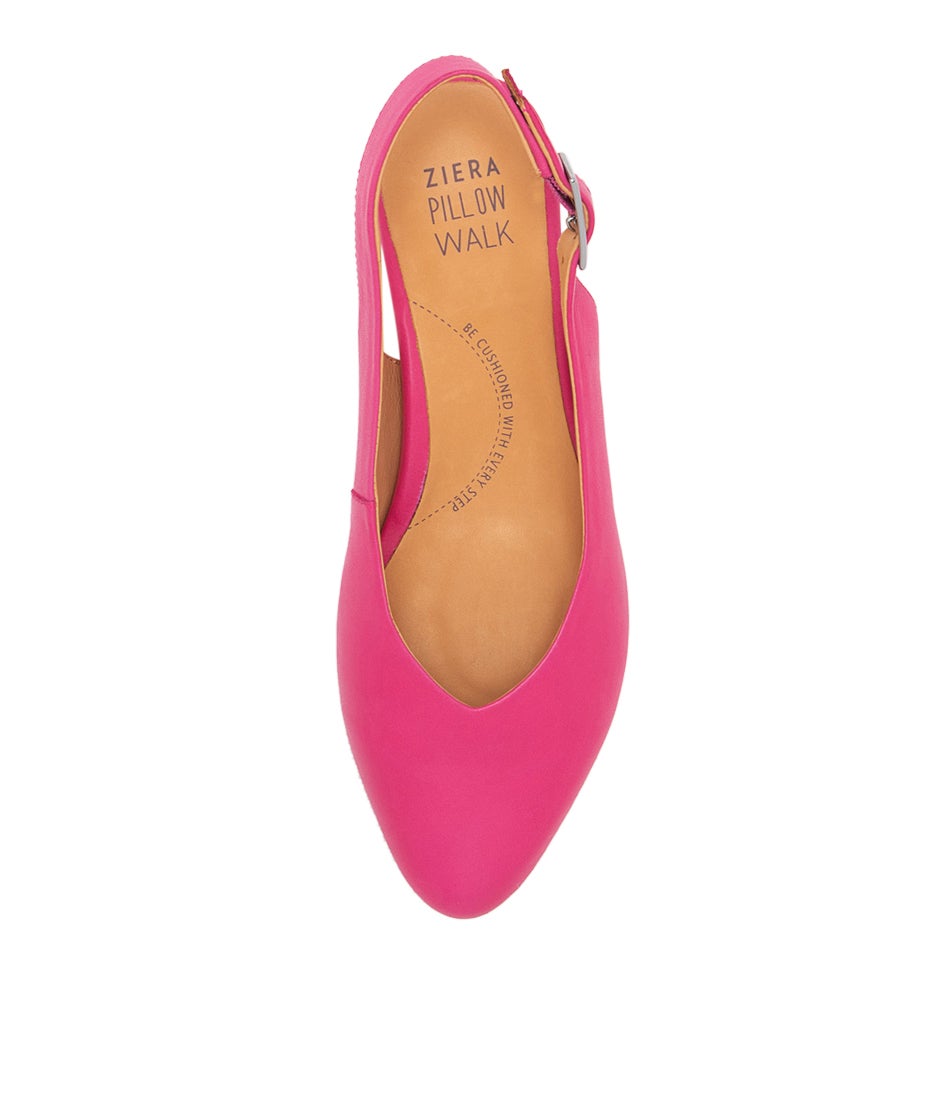 Lisa W Fuchsia Leather Flat Shoes