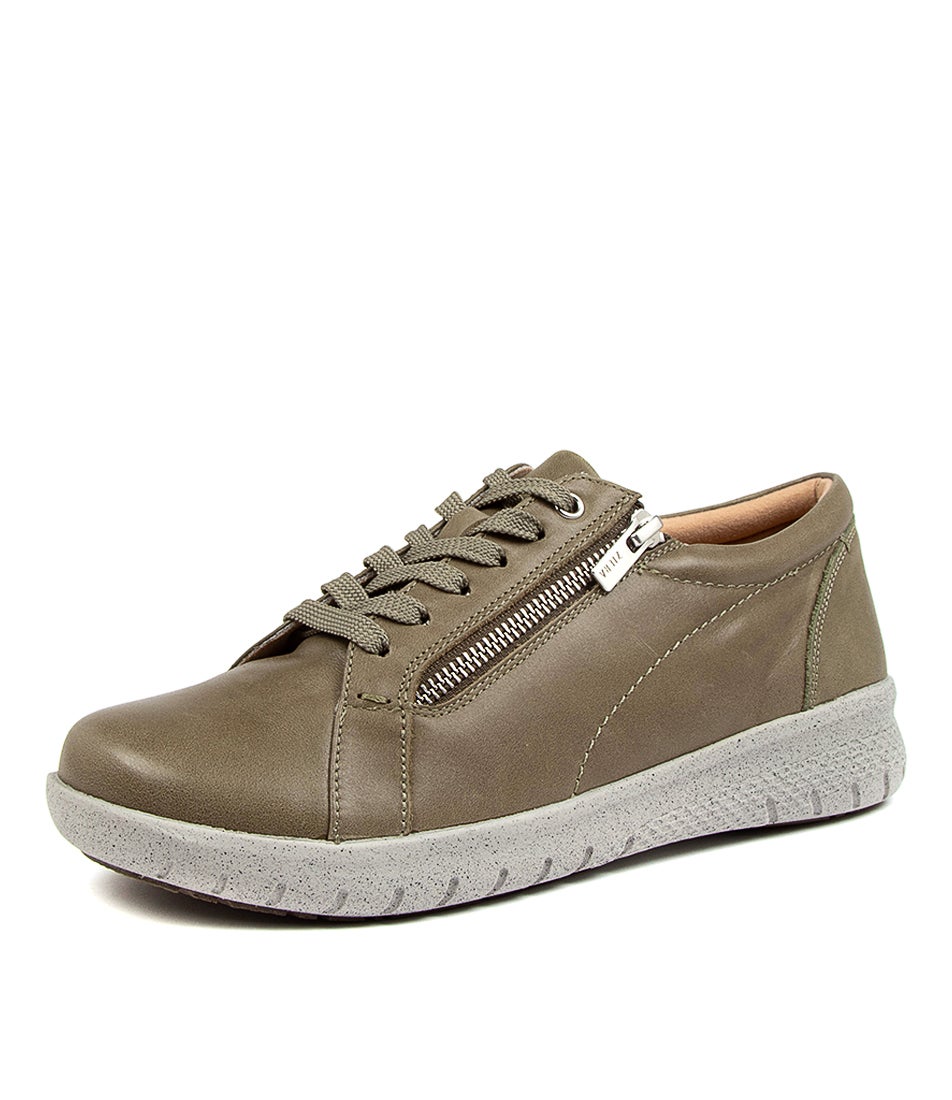 Solar Xf Khaki Leather Sneakers
