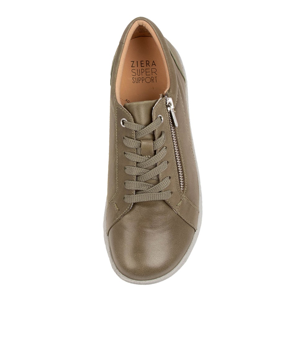 Solar Xf Khaki Leather Sneakers