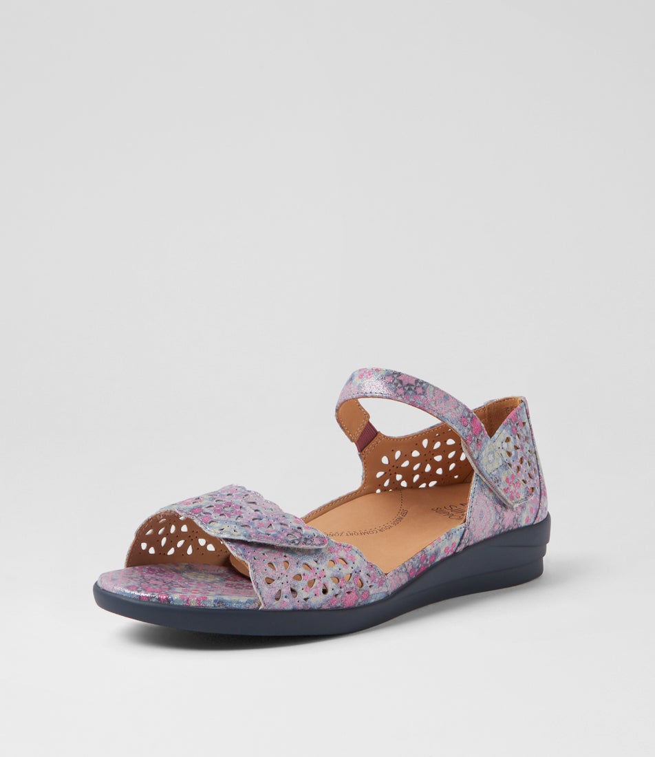 Dusty W Pink Multi Leather Sandals