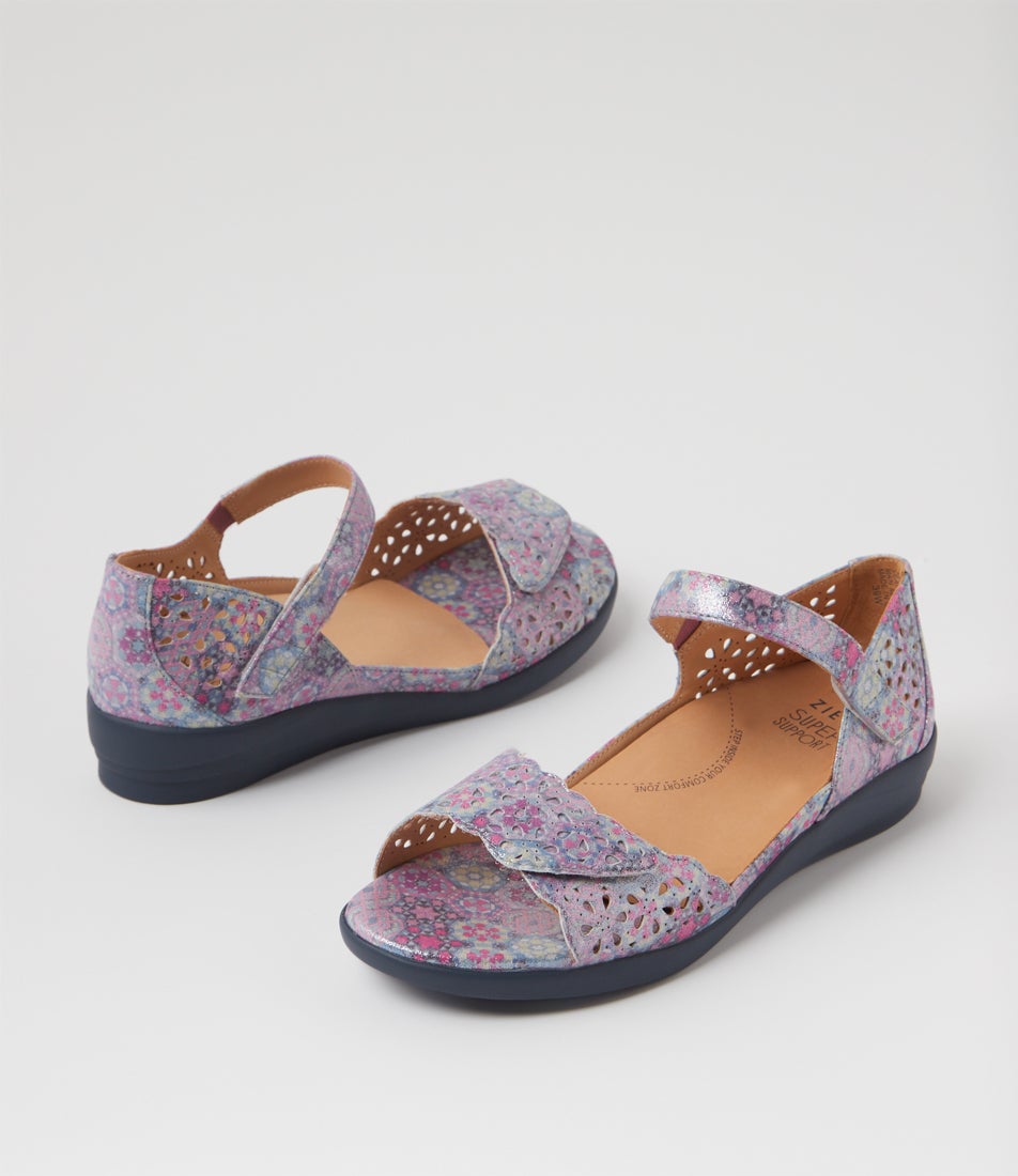 Dusty W Pink Multi Leather Sandals