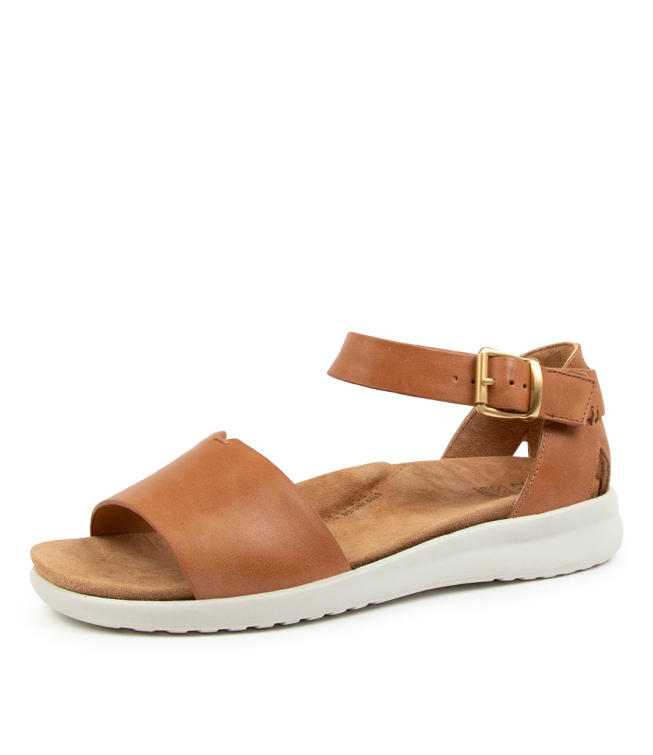 Beverly Xw Tan-White Leather Sandals