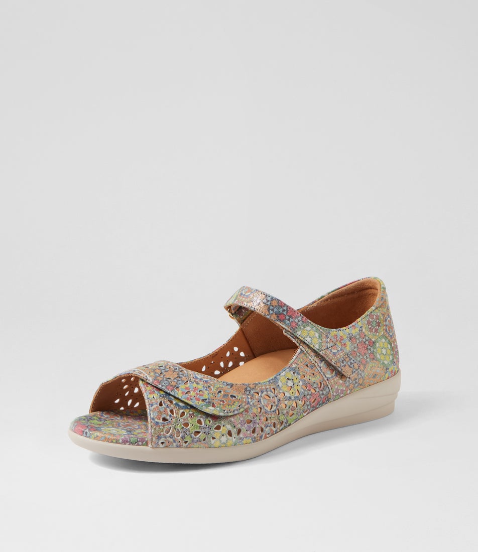 Daffodil W Orange Multi Leather Sandals