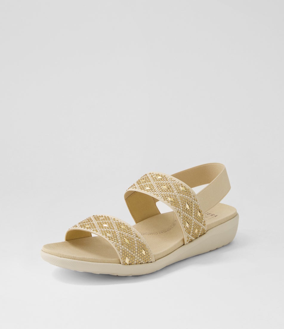 Usaid W Latte Multi Elastic Sandals