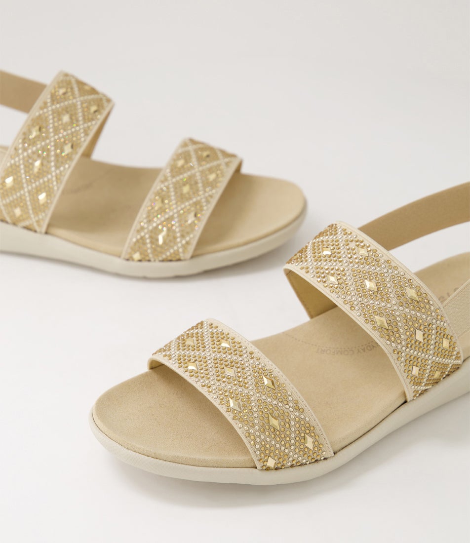 Usaid W Latte Multi Elastic Sandals