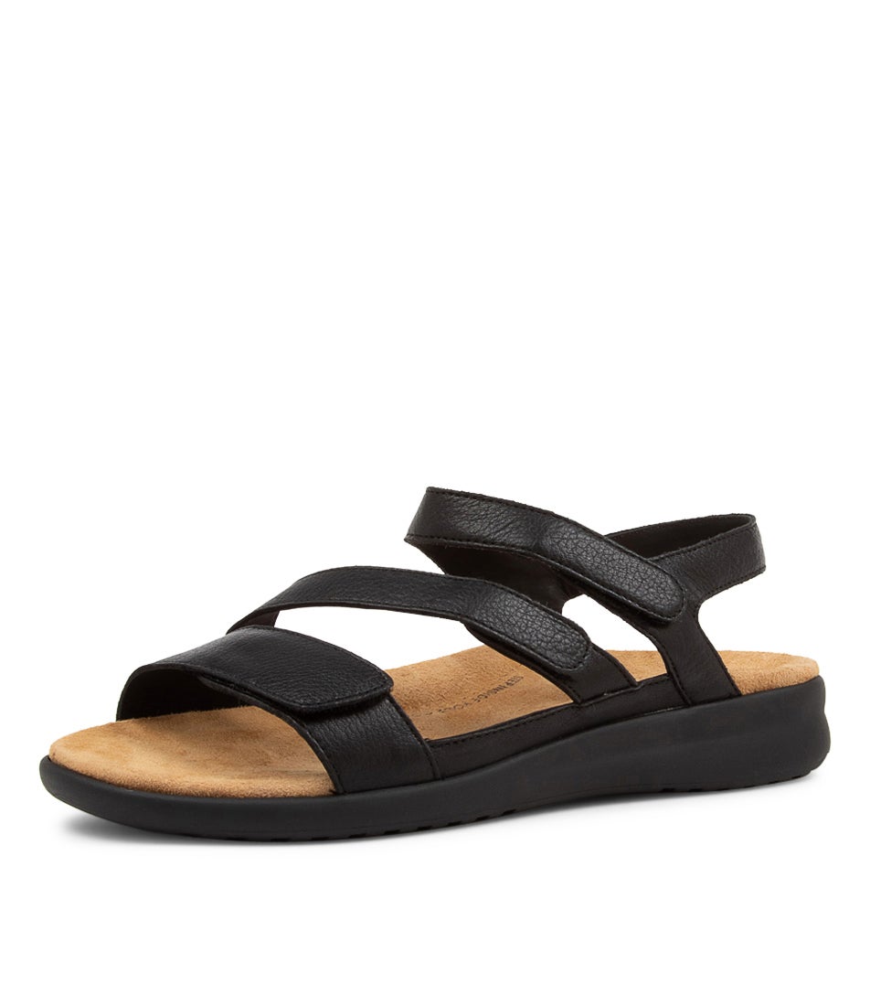 Boyde Xw Black Leather Sandals Bs