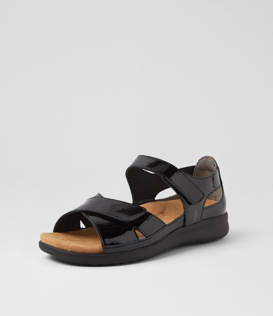 Bronn Xw Black Patent Leather Sandals