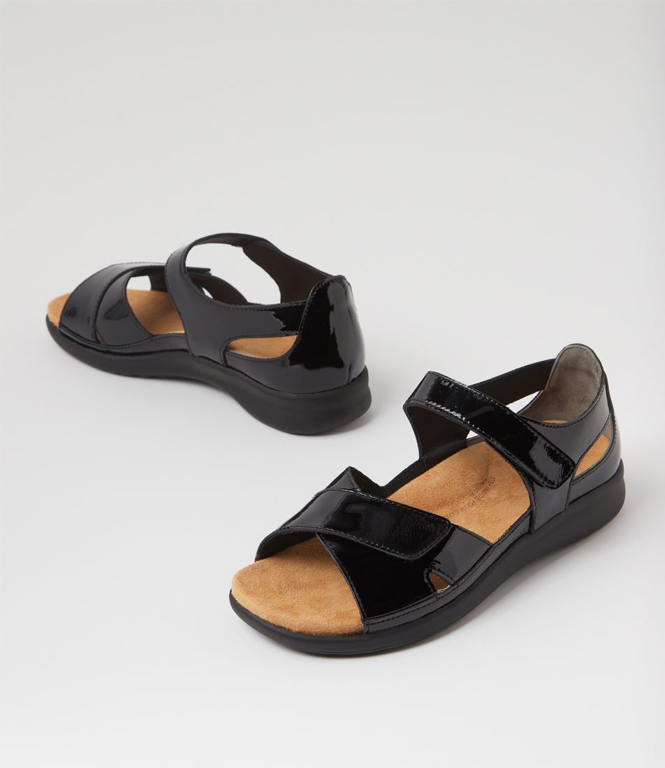 Bronn Xw Black Patent Leather Sandals