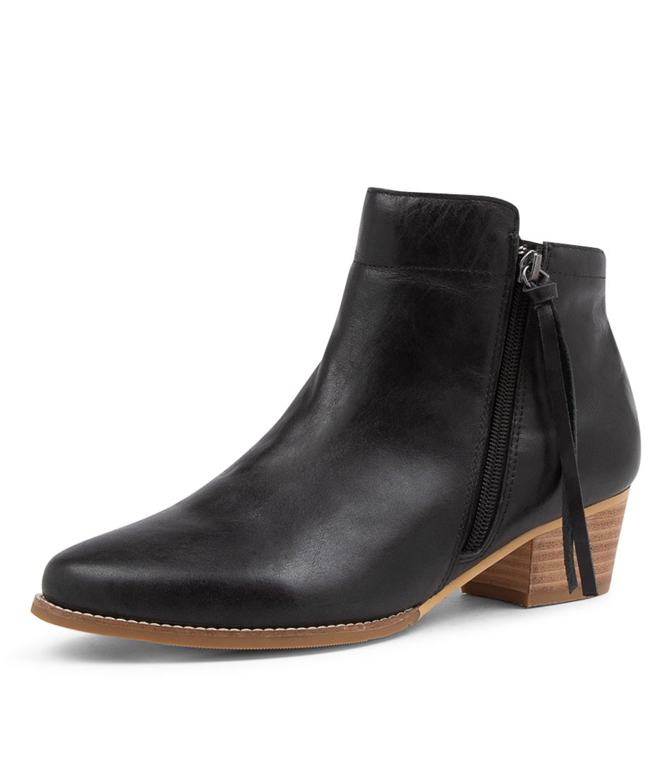 Vendas Xf Black Leather Ankle Boots Nh