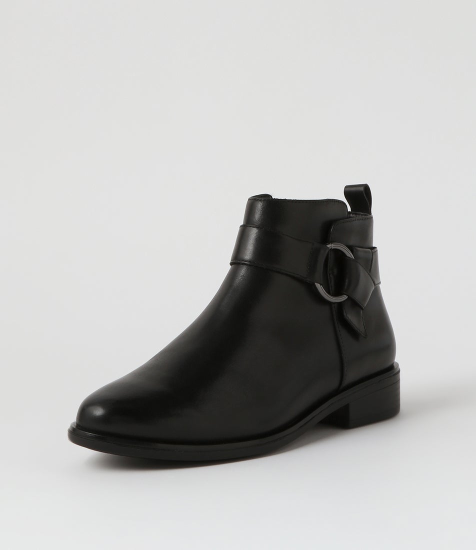Simonte Xf Black Leather Ankle Boots