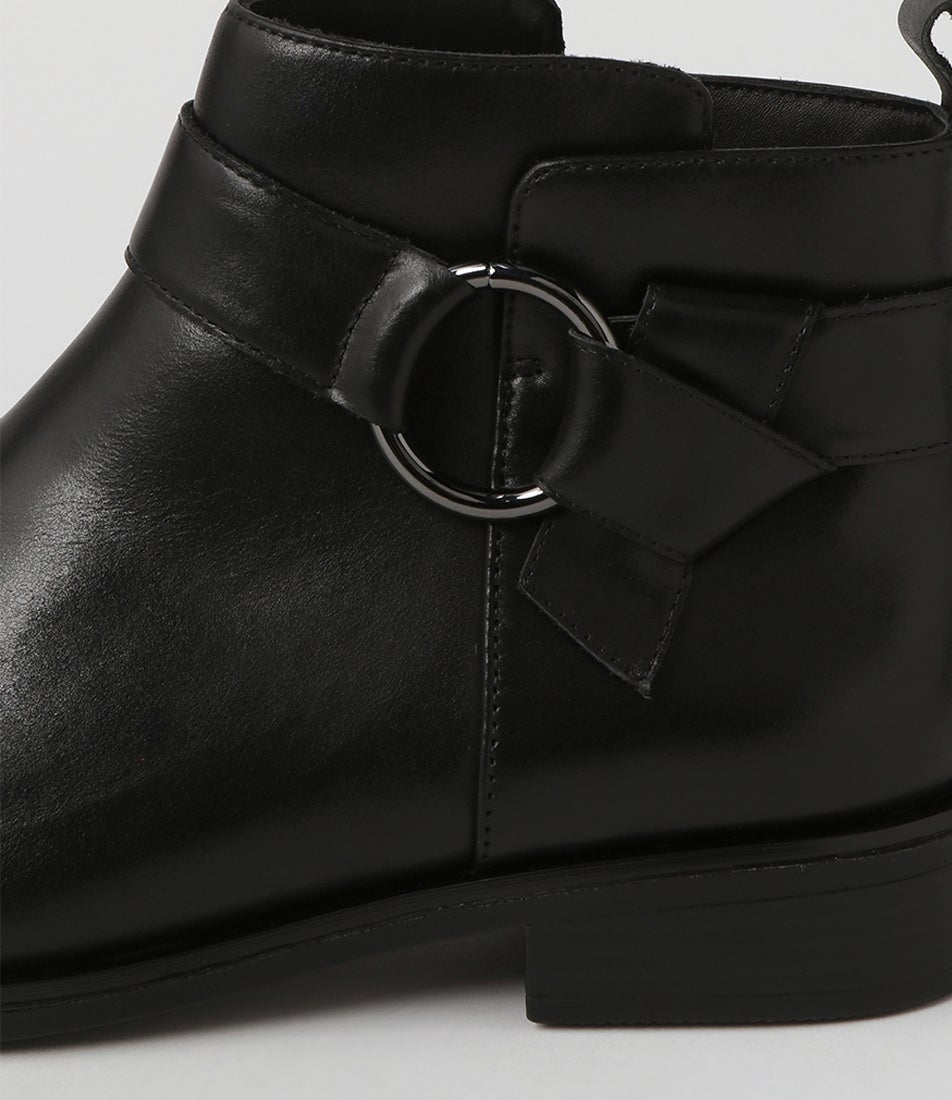 Simonte Xf Black Leather Ankle Boots