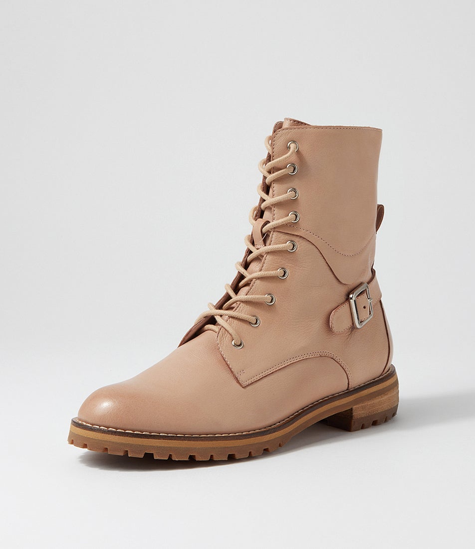 Miyoko W Cafe Leather Ankle Boots
