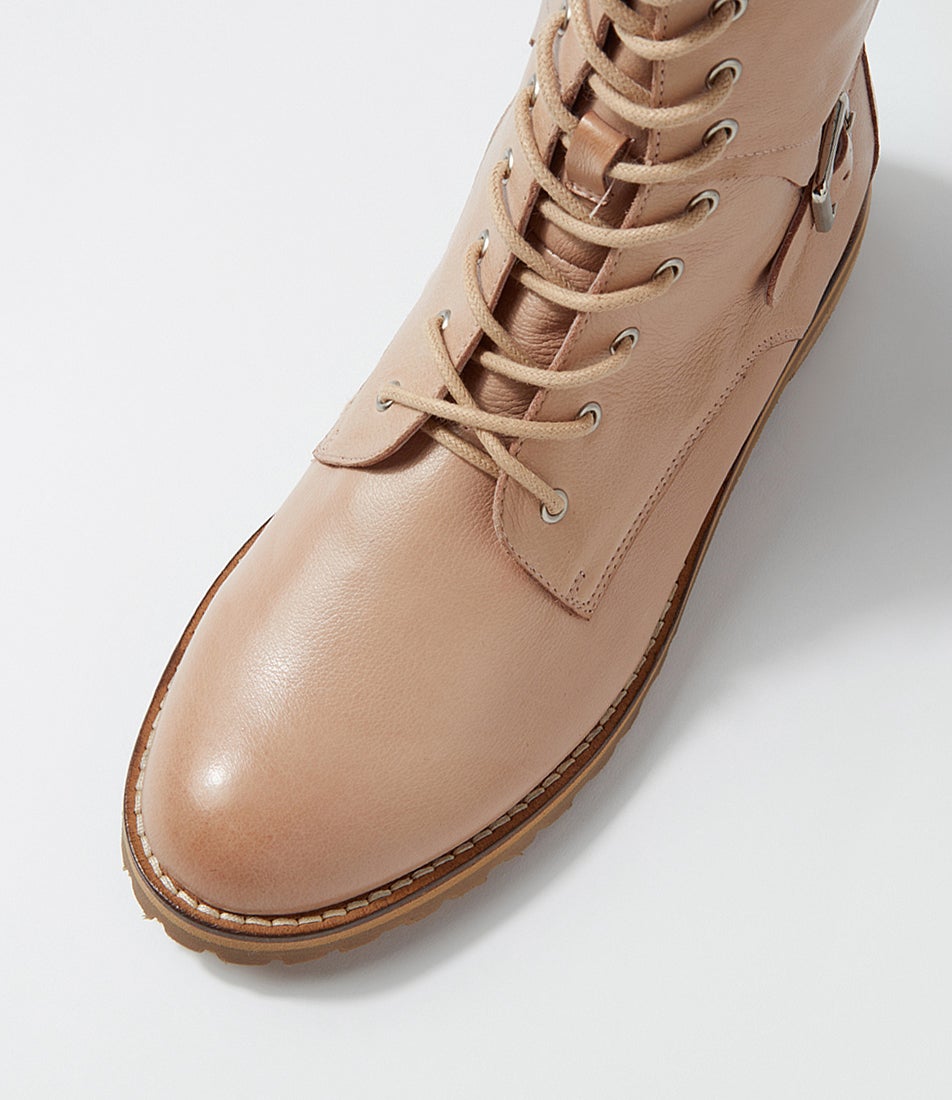 Miyoko W Cafe Leather Ankle Boots