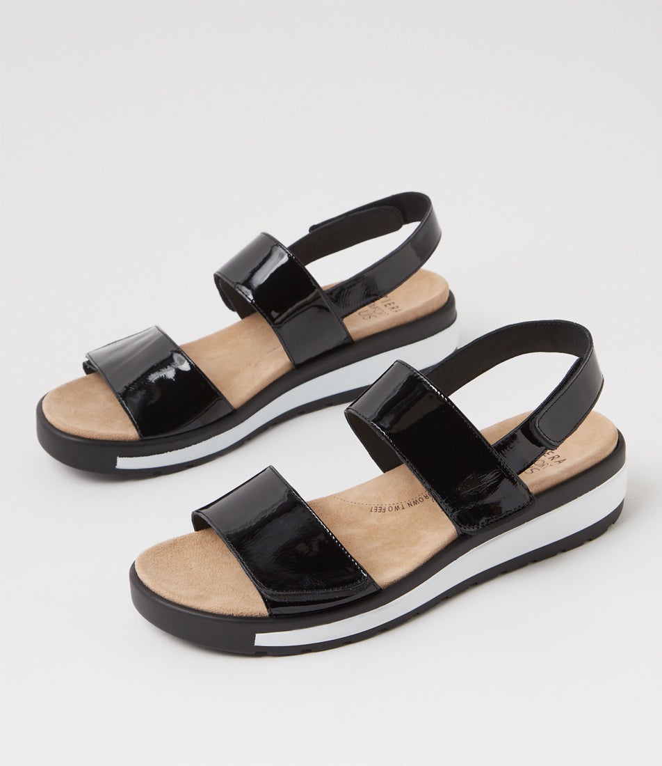 Garlin W Black Patent Leather Sandals