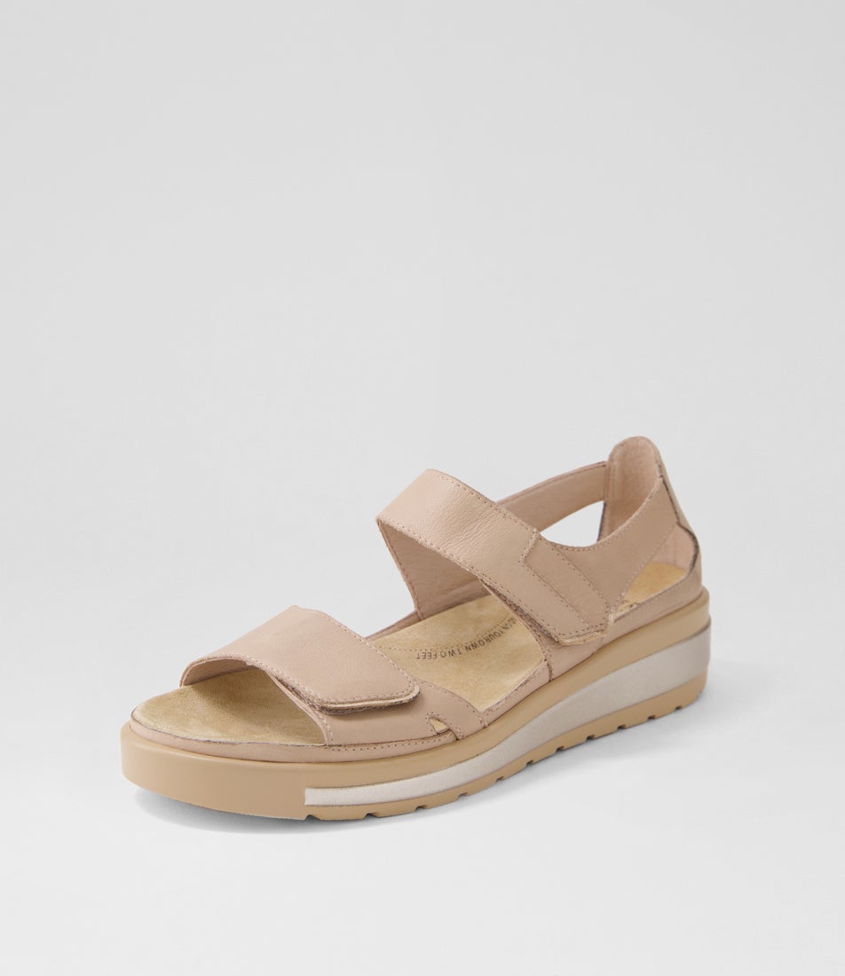 Gedd W Cafe Pale Rose Gold Leather Sandals