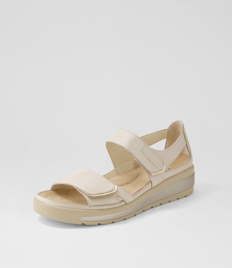 Gedd W Almond Pale Gold Leather Sandals