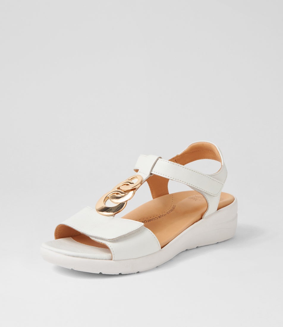 Navvon Xw White Leather Sandals