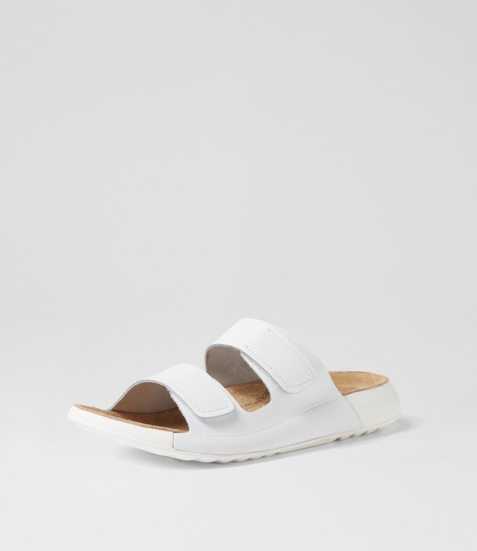 Yava W White Leather Slides