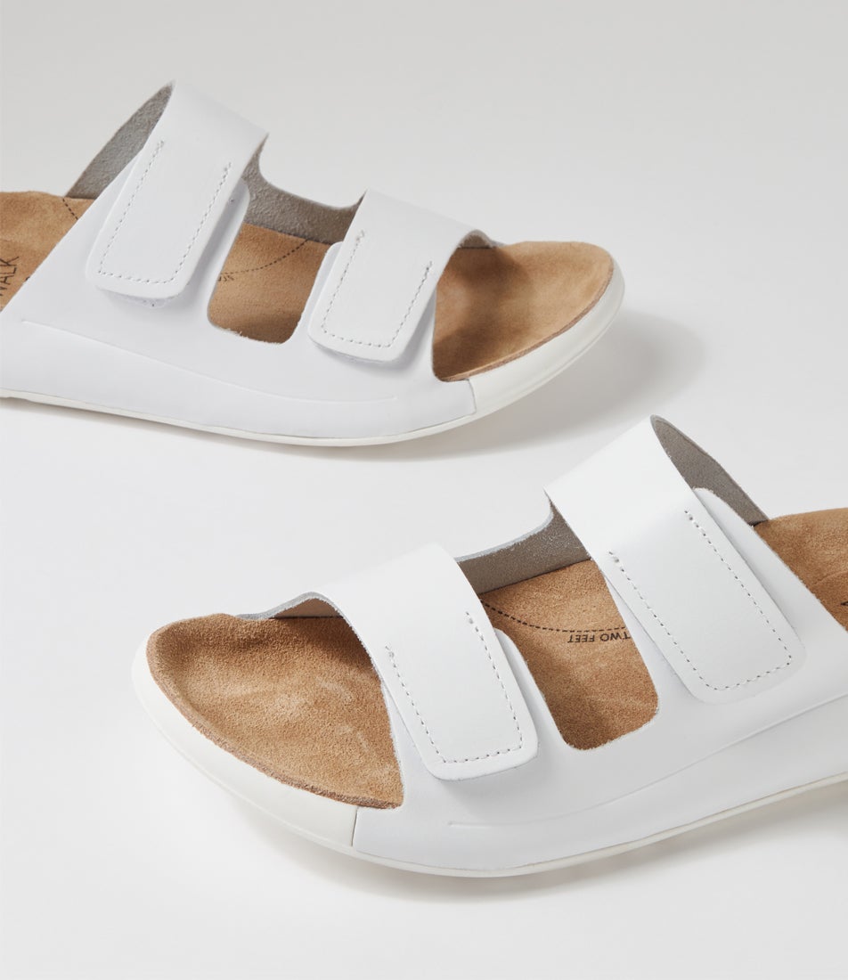 Yava W White Leather Slides