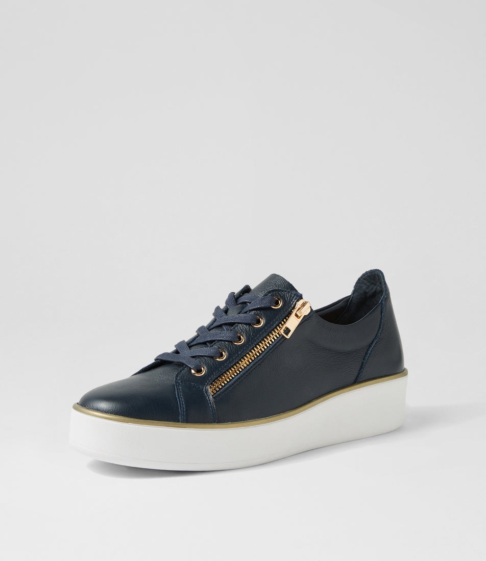 Zissy W Navy White Leather Sneakers