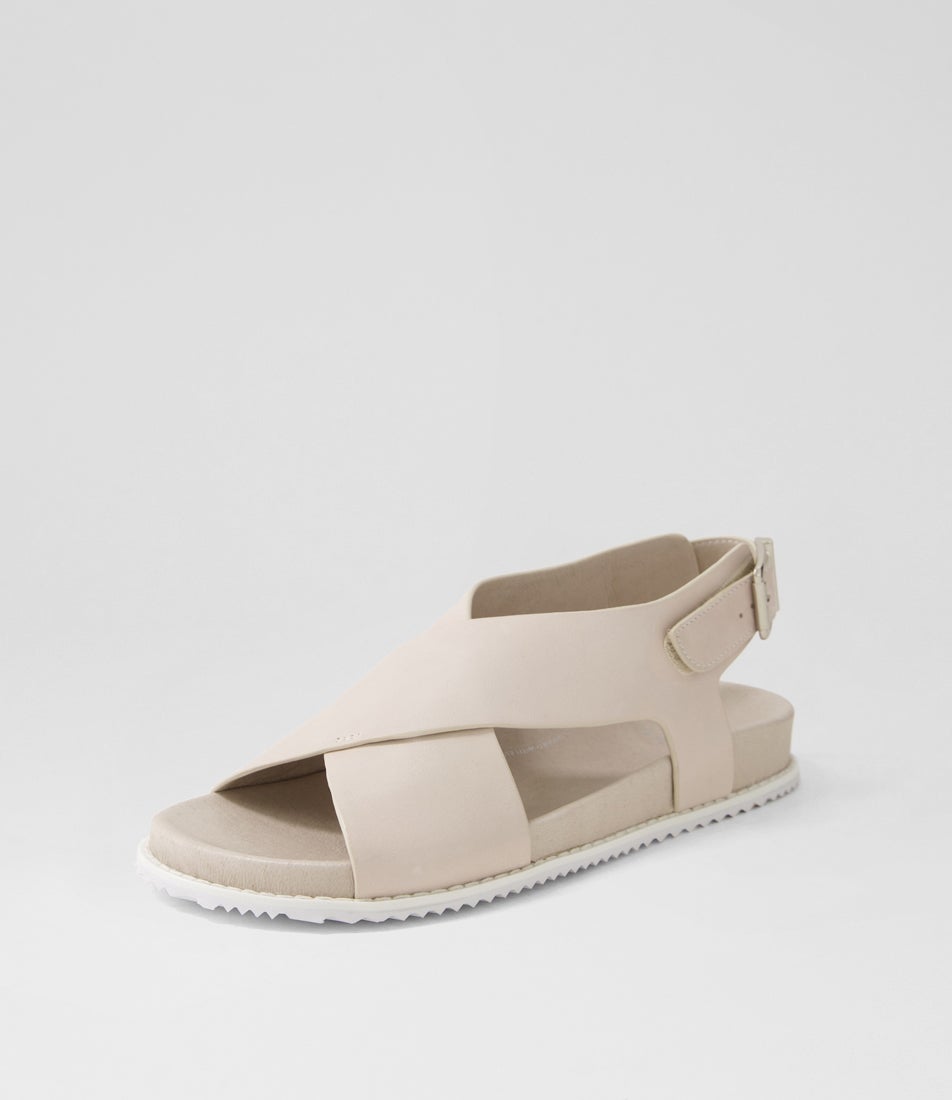 Hanako W Almond Leather Sandals