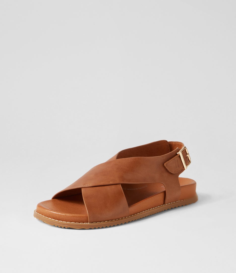 Hanako W Tan Leather Sandals