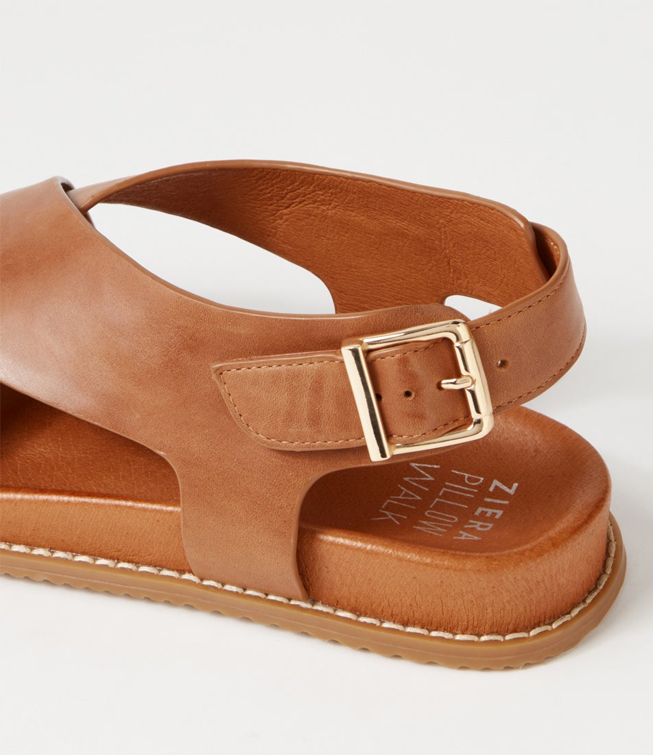 Hanako W Tan Leather Sandals