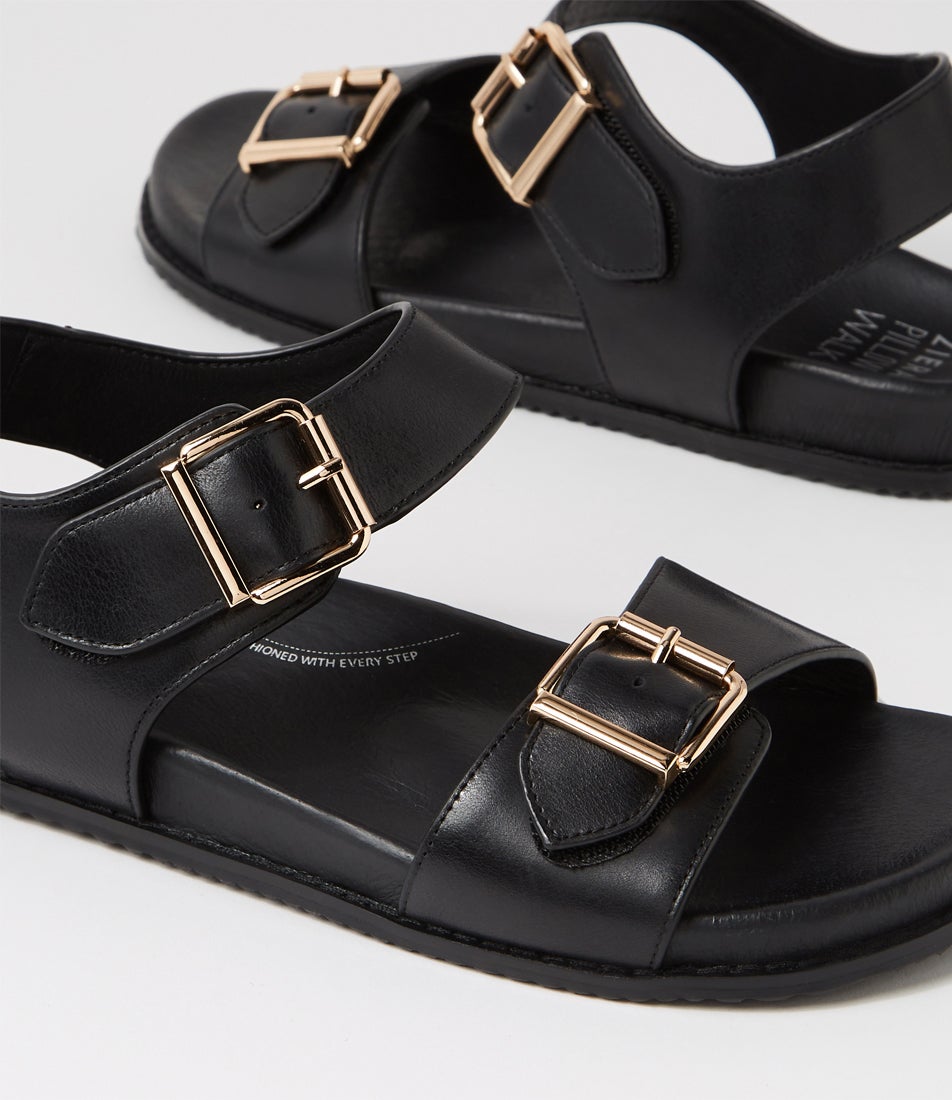 Hastice W Black Leather Sandals