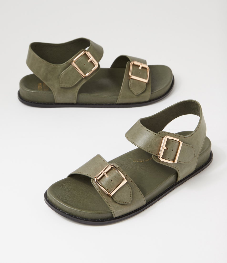 Hastice W Olive Leather Sandals