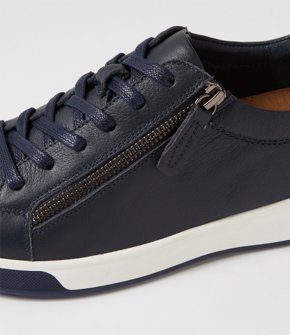 Aito Xf Navy Leather Sneakers