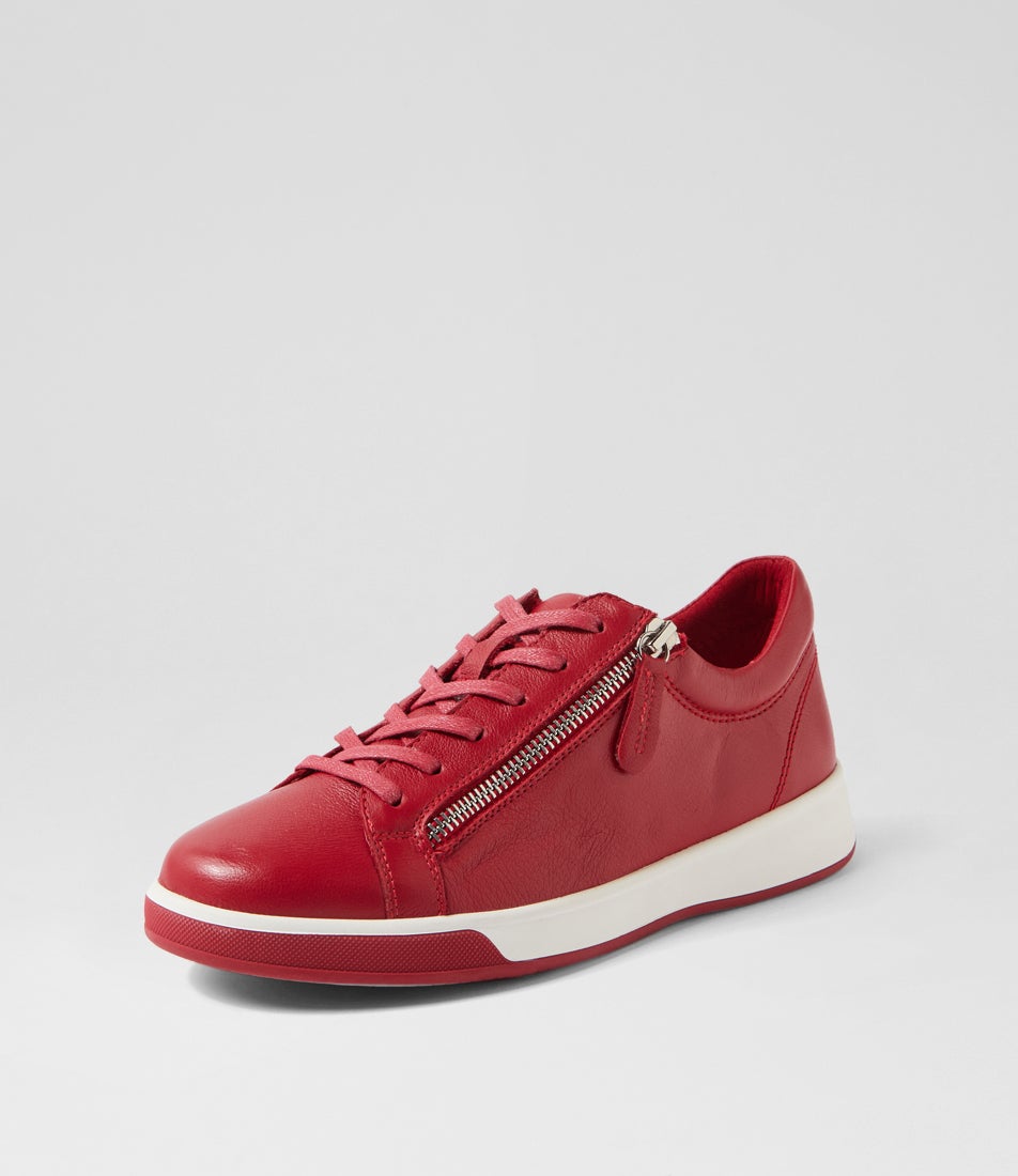 Aito Xf Dark Red Leather Sneakers