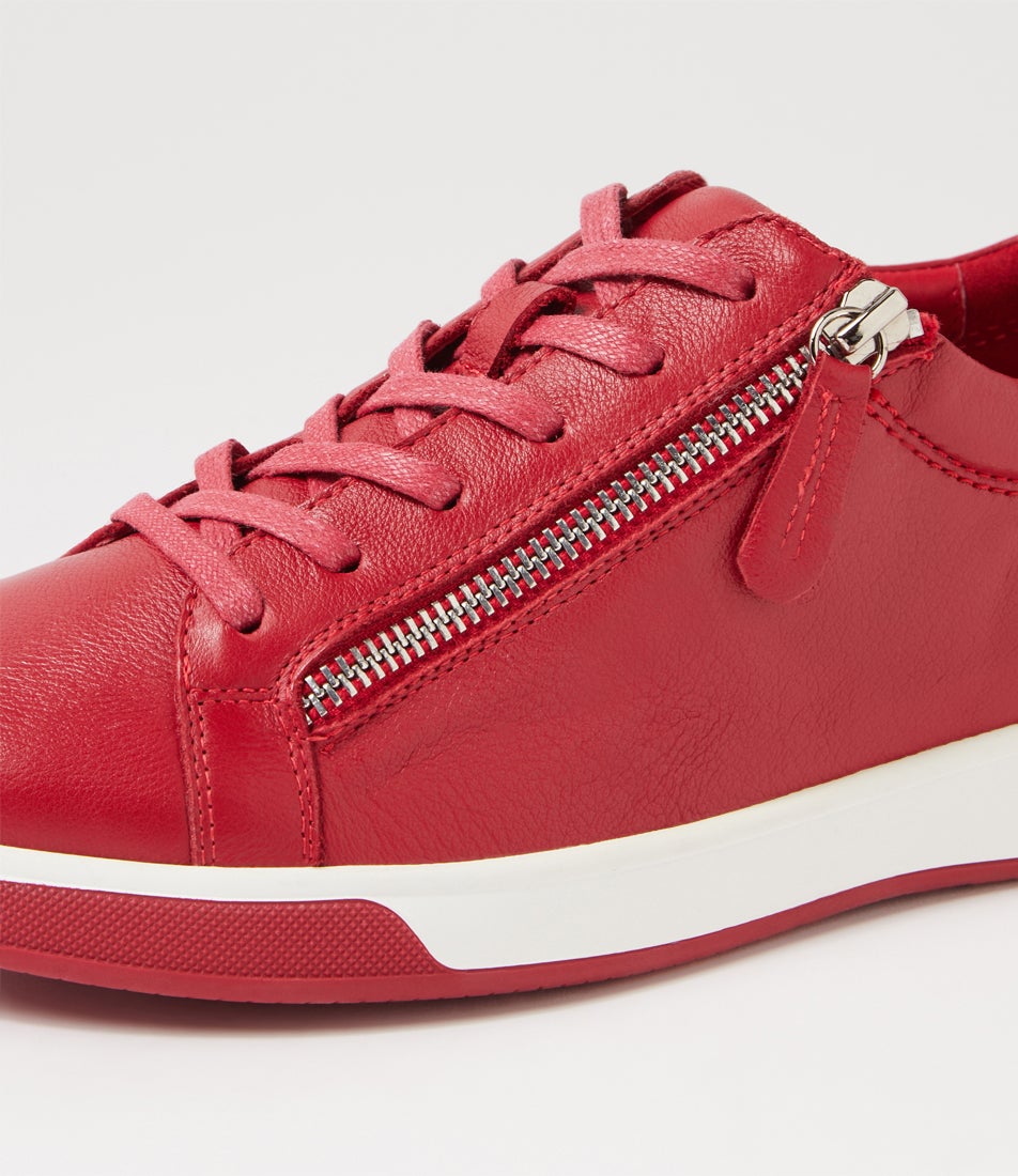 Aito Xf Dark Red Leather Sneakers