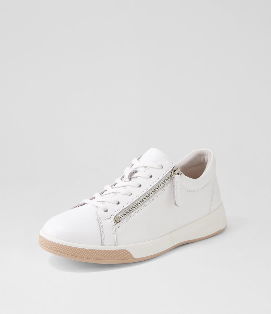 Aito Xf White Nude Leather Sneakers