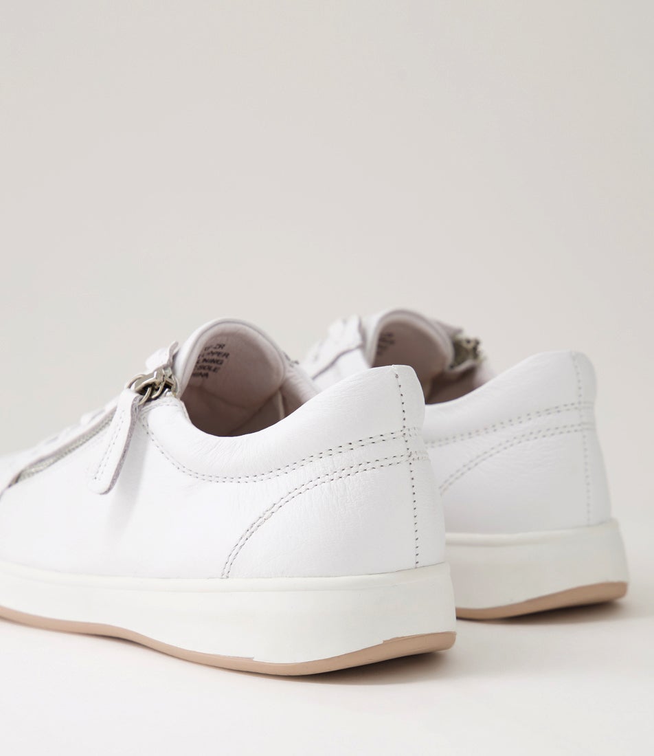 Aito Xf White Nude Leather Sneakers