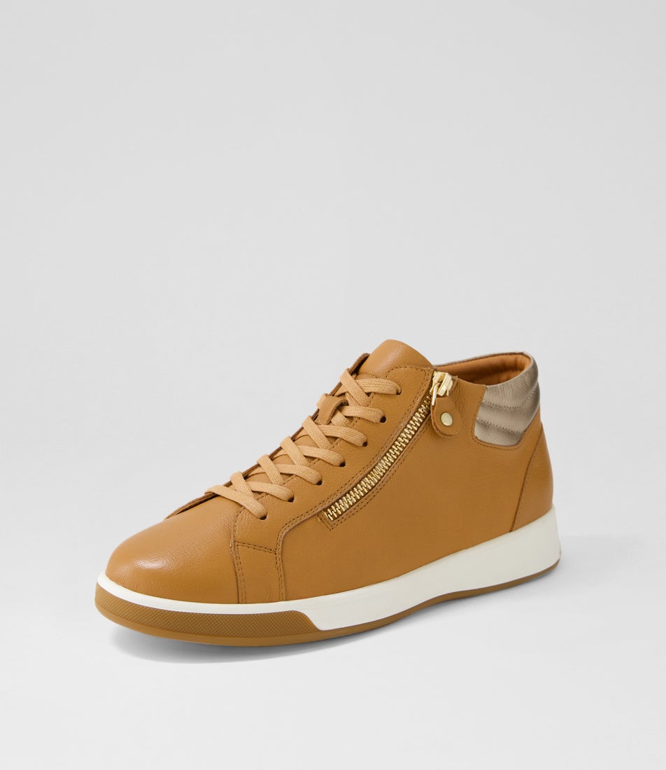 Arman Xf Dark Tan Champagne Leather Lace Up Boots