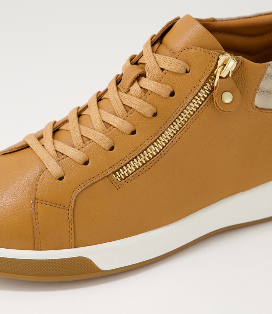 Arman Xf Dark Tan Champagne Leather Lace Up Boots