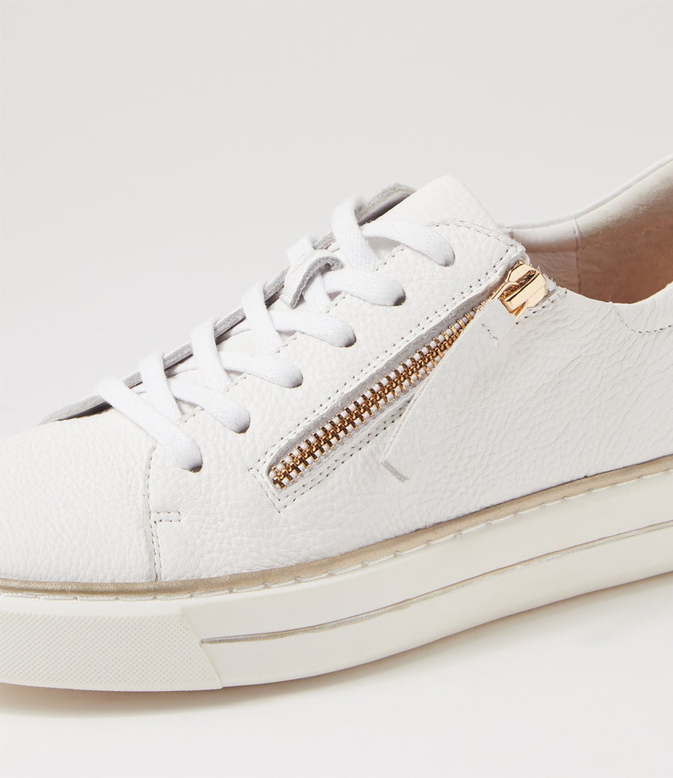 Kerk W White Tumble Leather Sneakers