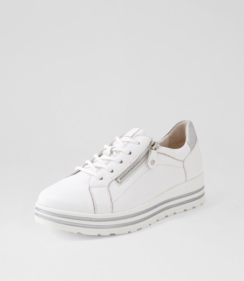 Vamra Xf White Silver Leather Sneakers Vamra Xf White Silver Leather Sneakers
