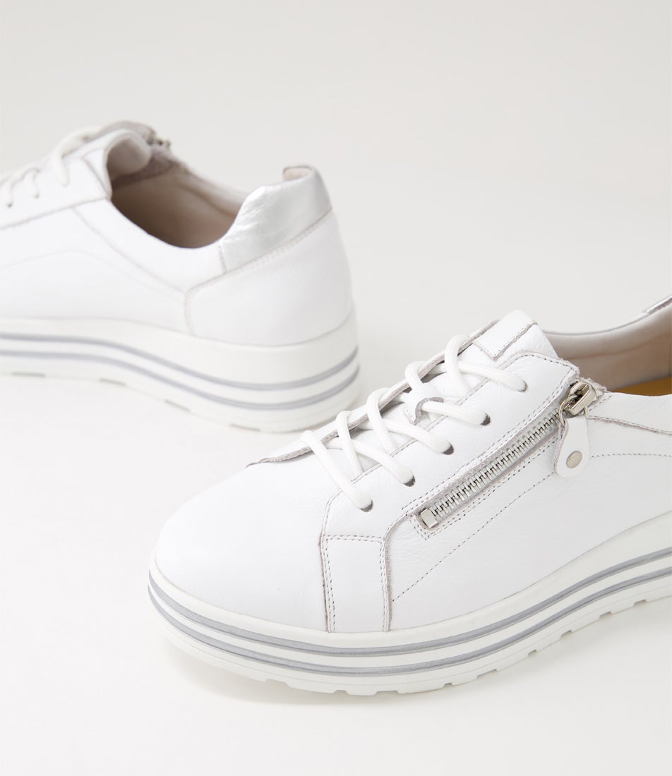 Vamra Xf White Silver Leather Sneakers Vamra Xf White Silver Leather Sneakers