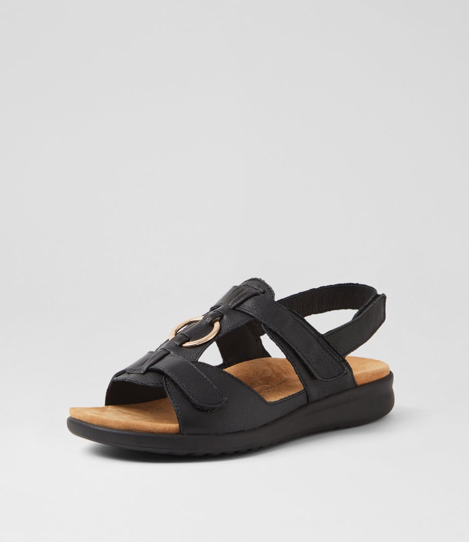 Brisa Xw Black Leather Sandals