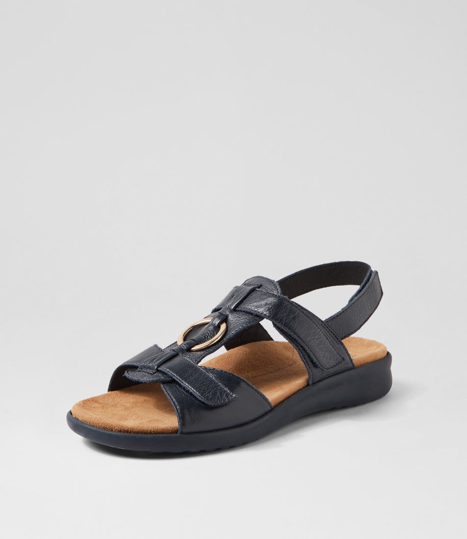 Brisa Xw Navy Leather Sandals