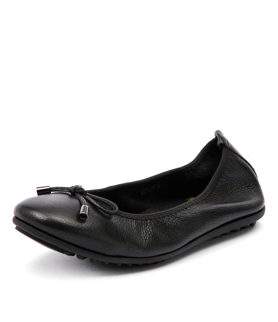 Belin Black Leather Ballet Flats
